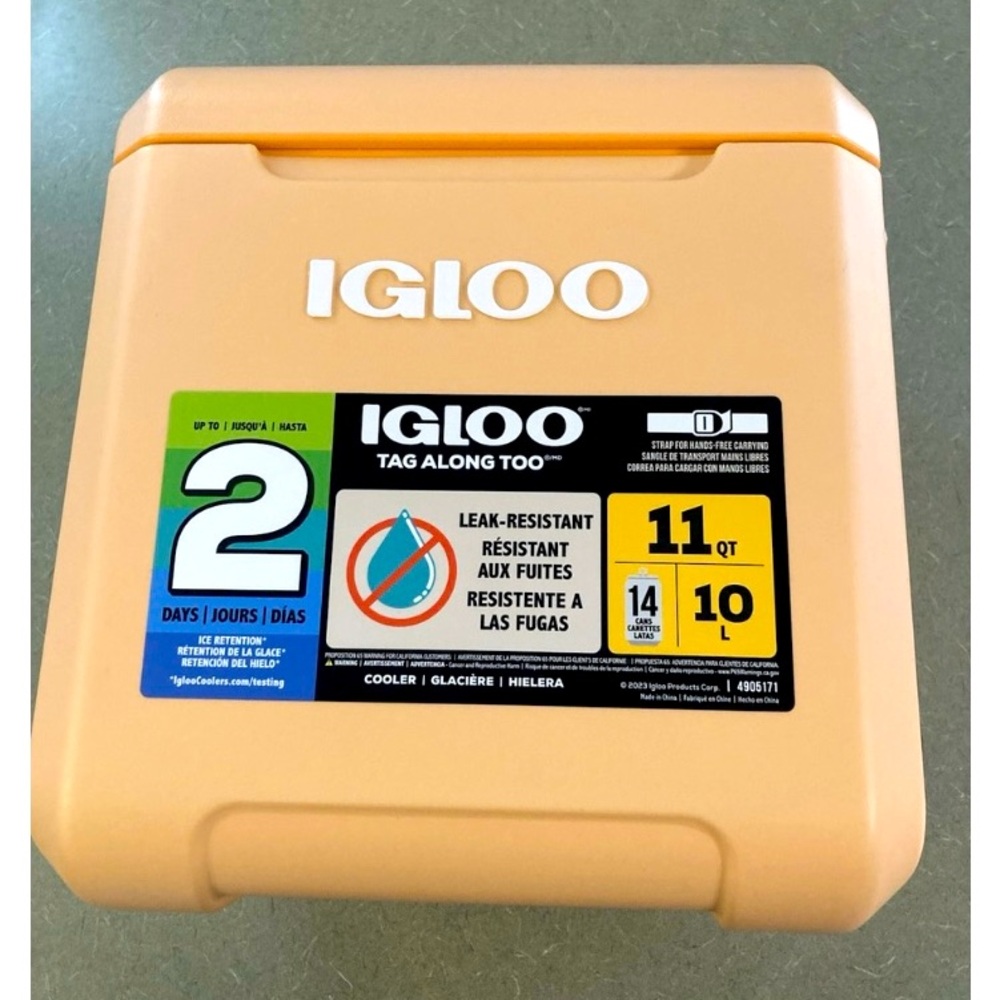 Apricot Peach New 14 Can 11qt Igloo Hard Sided Cooler